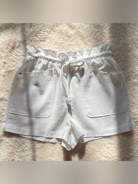 Universal Thread Pull On Linen Shorts Ruffled Drawstring Waistband Women’s S